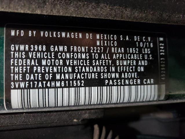 2017 Volkswagen Beetle 1.8T VIN: 3VWF17AT4HM611552 Lot: 57656094