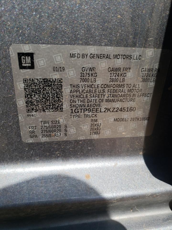 1GTP9EEL2KZ245160 2019 GMC Sierra K1500 At4