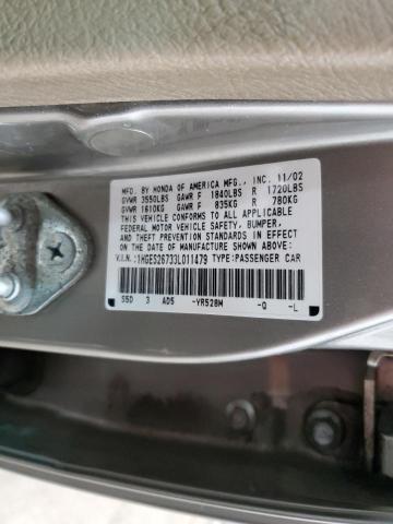 2003 Honda Civic Ex VIN: 1HGES26733L011479 Lot: 60141314