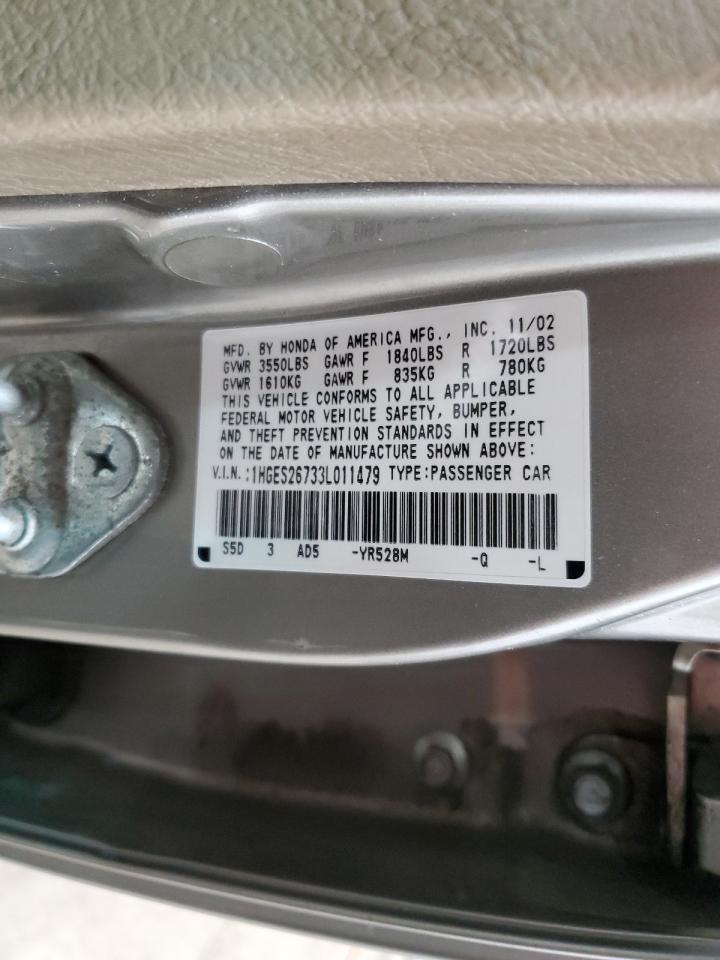 1HGES26733L011479 2003 Honda Civic Ex