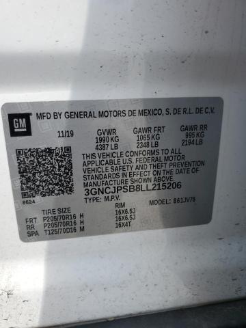 2020 Chevrolet Trax 1Lt VIN: 3GNCJPSB8LL215206 Lot: 57283754