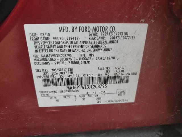 2018 Ford Ecosport Titanium VIN: MAJ6P1WL3JC208795 Lot: 59736694