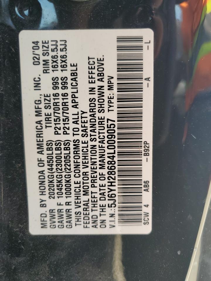 5J6YH28684L009057 2004 Honda Element Ex