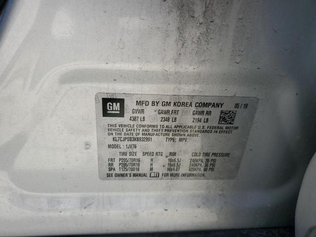 2019 Chevrolet Trax 1Lt VIN: KL7CJPSB3KB932991 Lot: 57048354