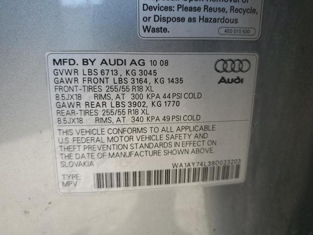 2009 Audi Q7 3.6 Quattro VIN: WA1AY74L39D023203 Lot: 58402654