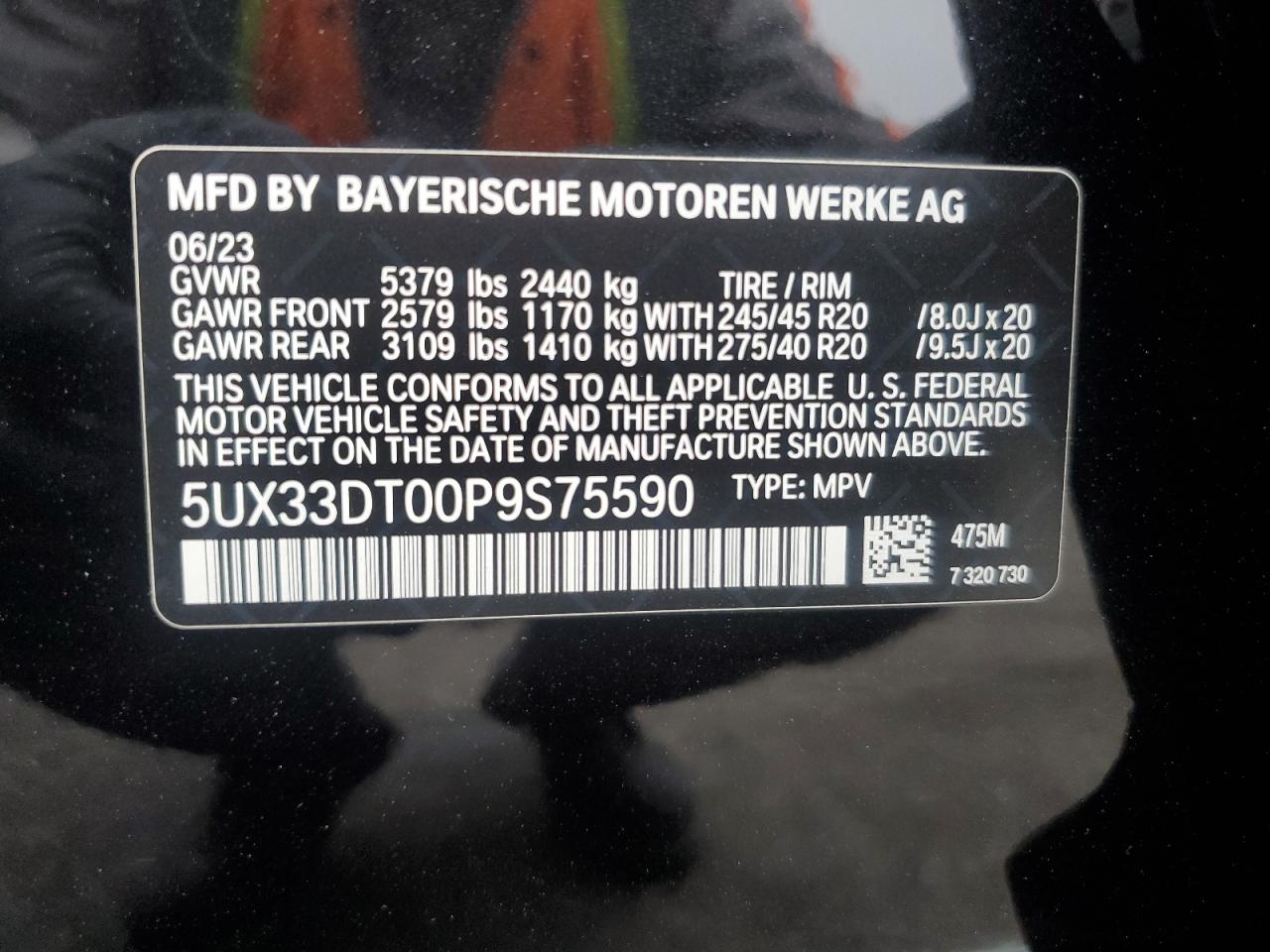 5UX33DT00P9S75590 2023 BMW X4 xDrive30I