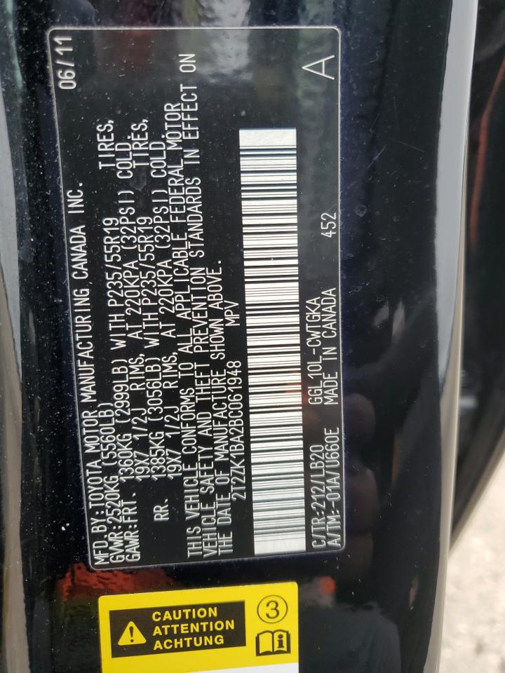 2T2ZK1BA2BC061948 2011 Lexus Rx 350