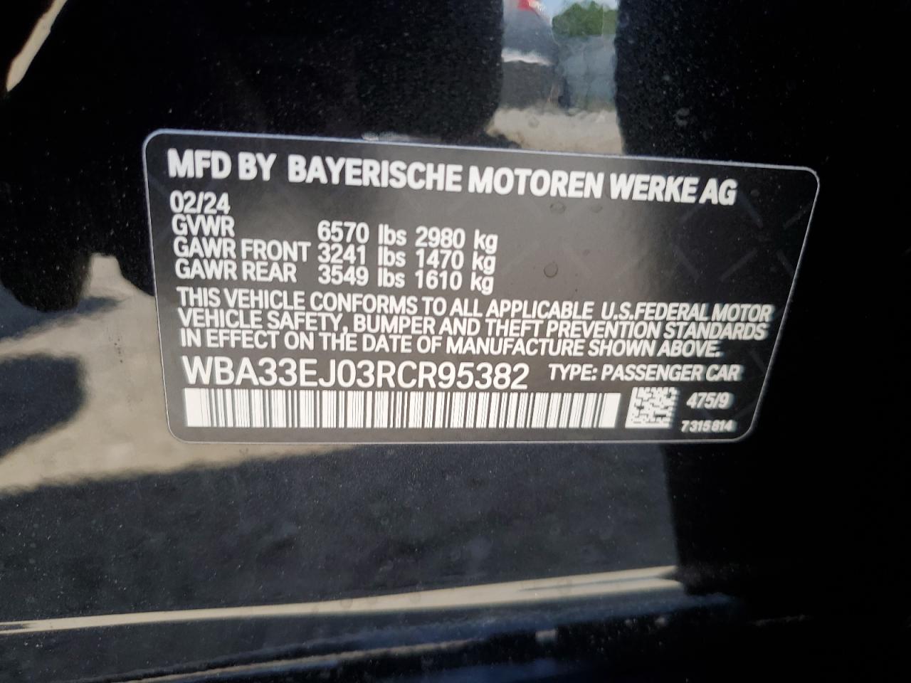 WBA33EJ03RCR95382 2024 BMW 760 Xi