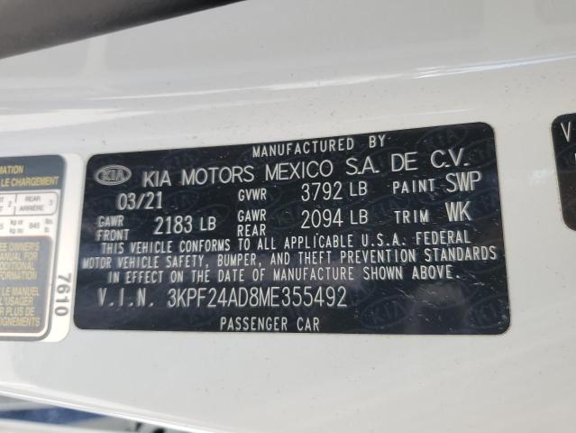 VIN 3KPF24AD8ME355492 2021 KIA Forte, FE no.12