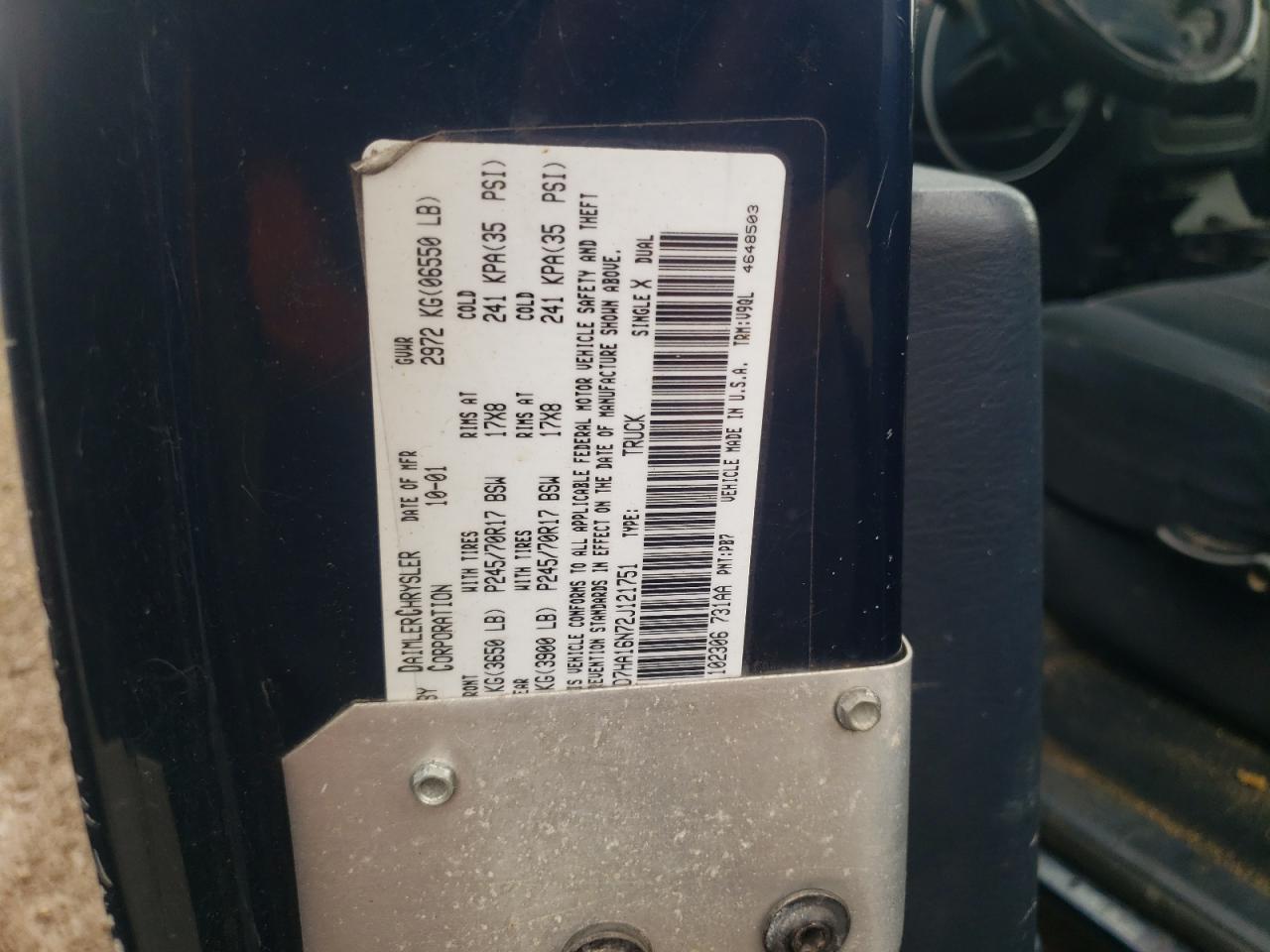 1D7HA16N72J121751 2002 Dodge Ram 1500