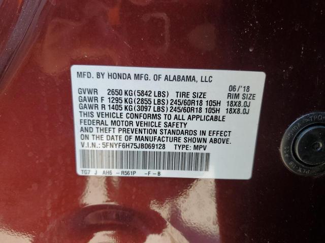 2018 HONDA PILOT EXLN - 5FNYF6H75JB069128