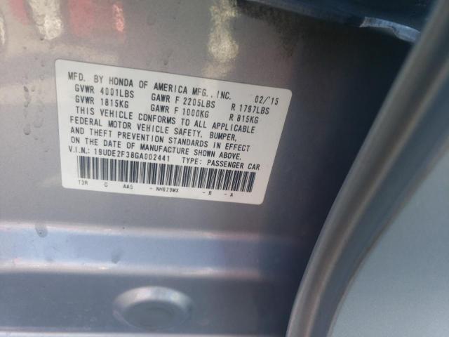 2016 ACURA ILX BASE W - 19UDE2F38GA002441