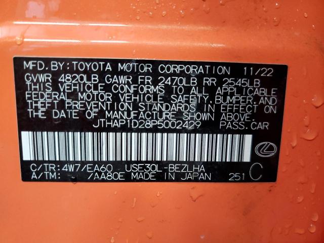 2023 LEXUS IS 500 F S JTHAP1D28P5002429