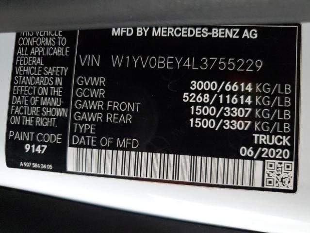 2020 Mercedes-Benz Metris VIN: W1YV0BEY4L3755229 Lot: 59126284