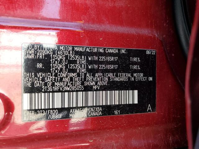 VIN 2T3G1RFV3NW285055 2022 Toyota RAV4, LE no.13