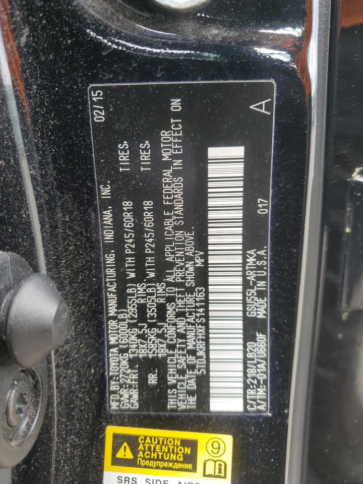 5TDJKRFHXFS141163 2015 Toyota Highlander Xle