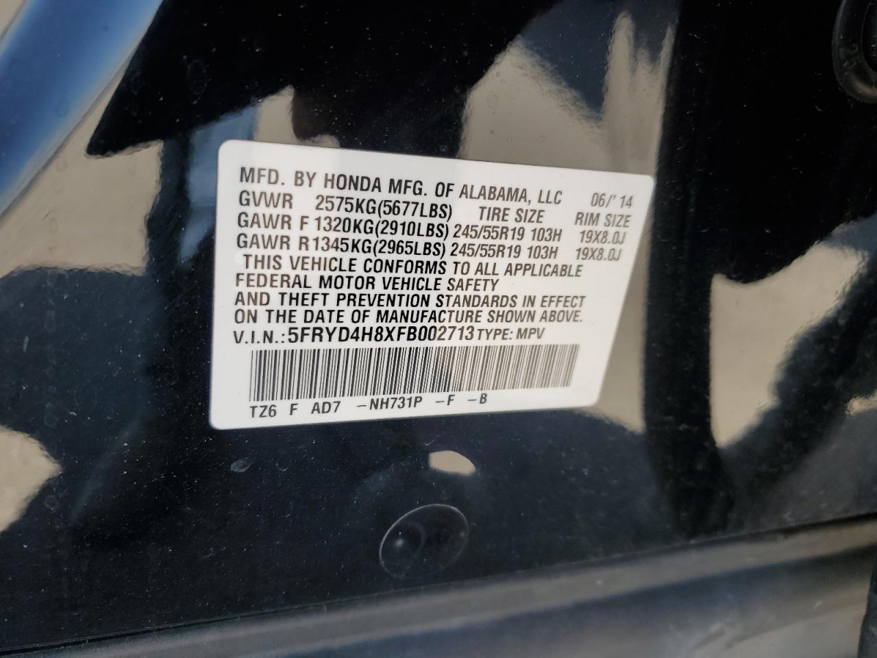 5FRYD4H8XFB002713 2015 Acura Mdx Advance