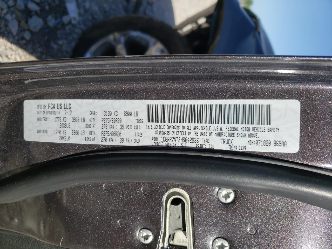 1C6RR7NT2HS842936 2017 Ram 1500 Laramie