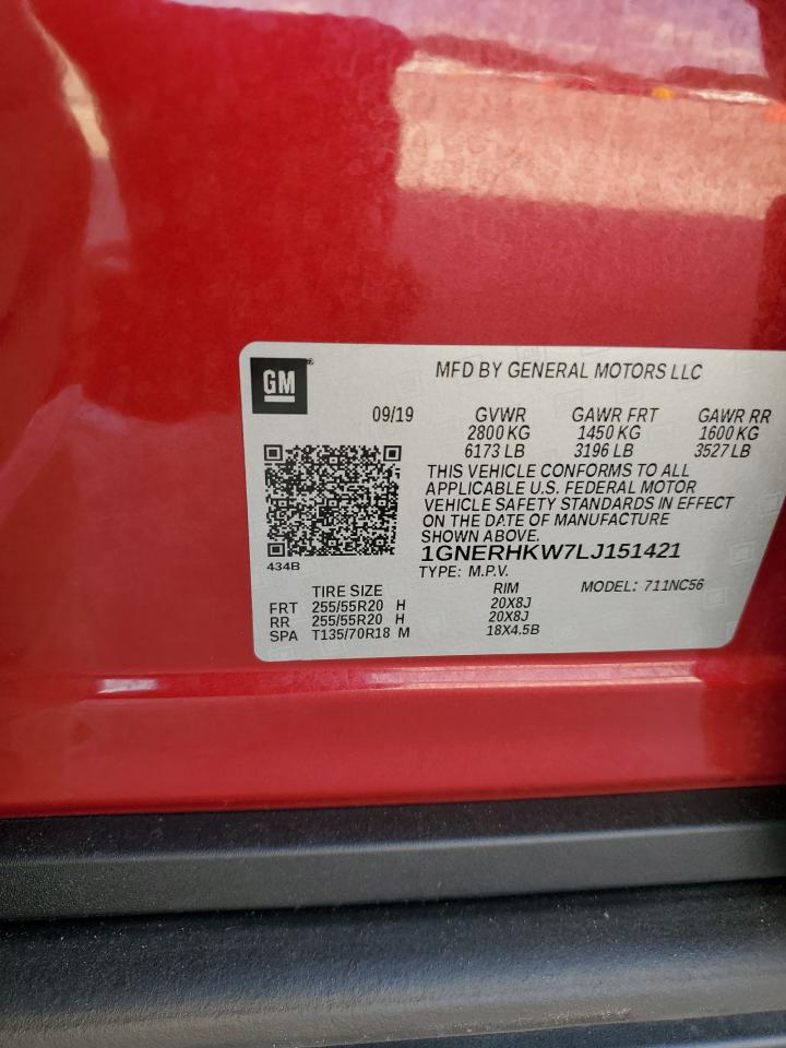 1GNERHKW7LJ151421 2020 Chevrolet Traverse Lt