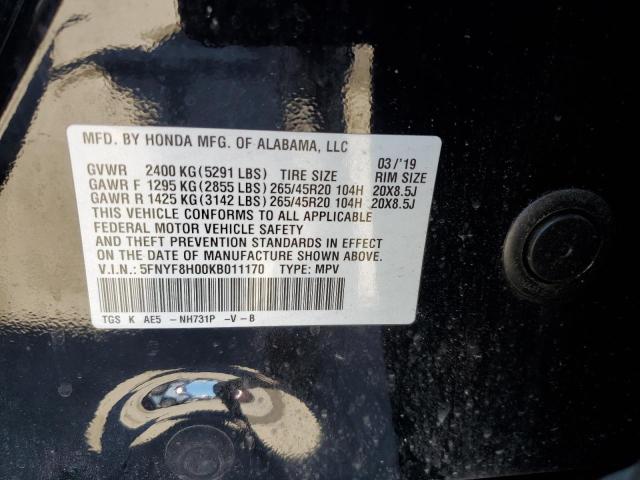 2019 Honda Passport Elite VIN: 5FNYF8H00KB011170 Lot: 59735974