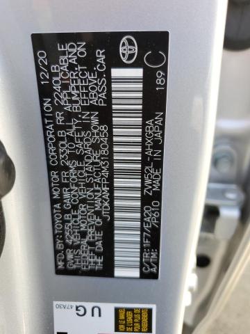 2021 Toyota Prius Prime Le VIN: JTDKAMFP4M3180458 Lot: 60303494