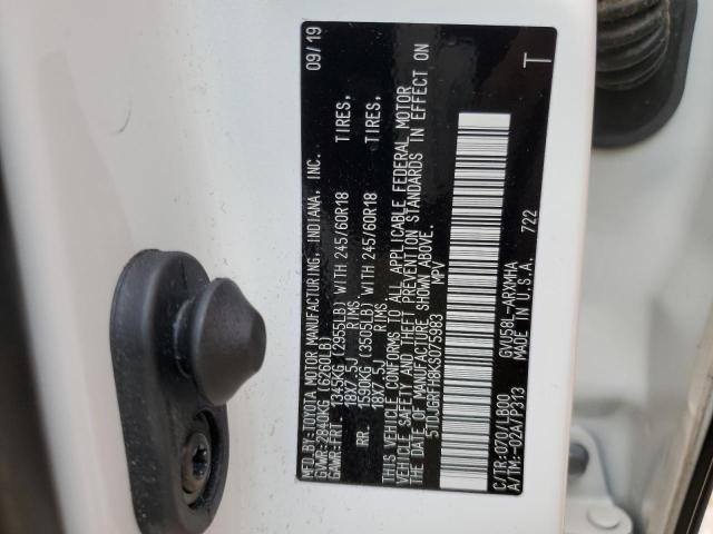 2019 Toyota Highlander Hybrid VIN: 5TDJGRFH8KS075983 Lot: 56907804