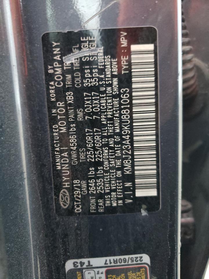 KM8J23A49KU881063 2019 Hyundai Tucson Se