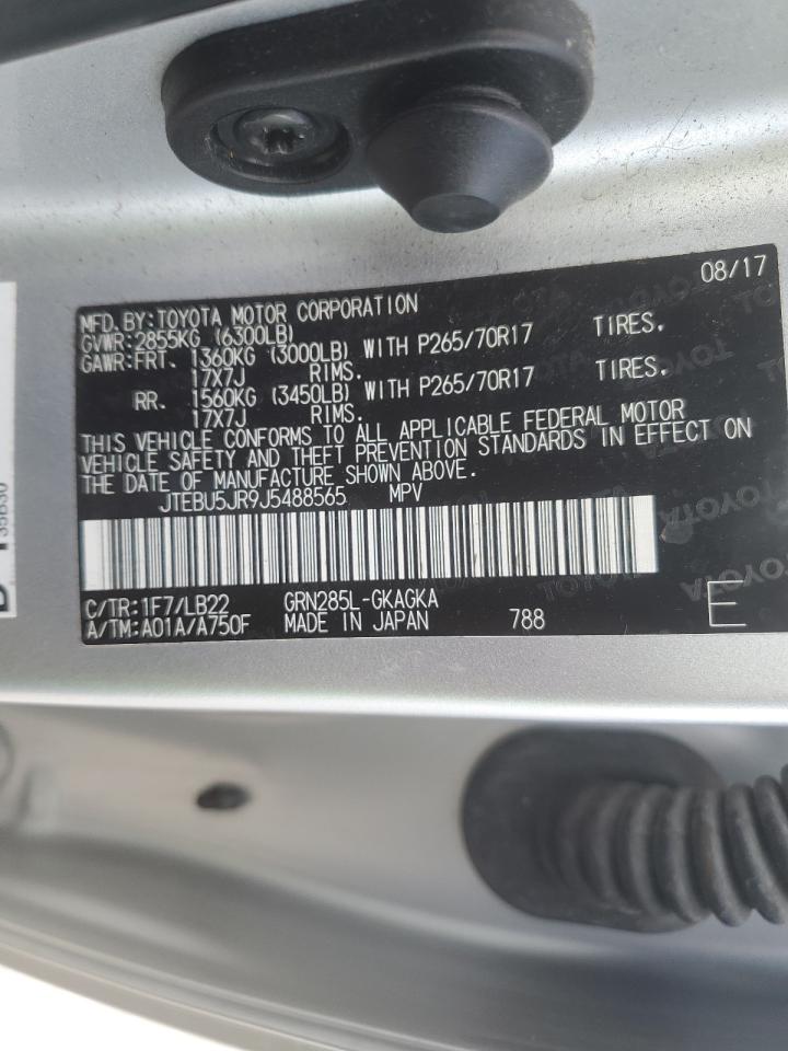 JTEBU5JR9J5488565 2018 Toyota 4Runner Sr5/Sr5 Premium