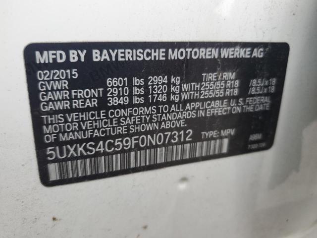 2015 BMW X5 xDrive35D VIN: 5UXKS4C59F0N07312 Lot: 57897164