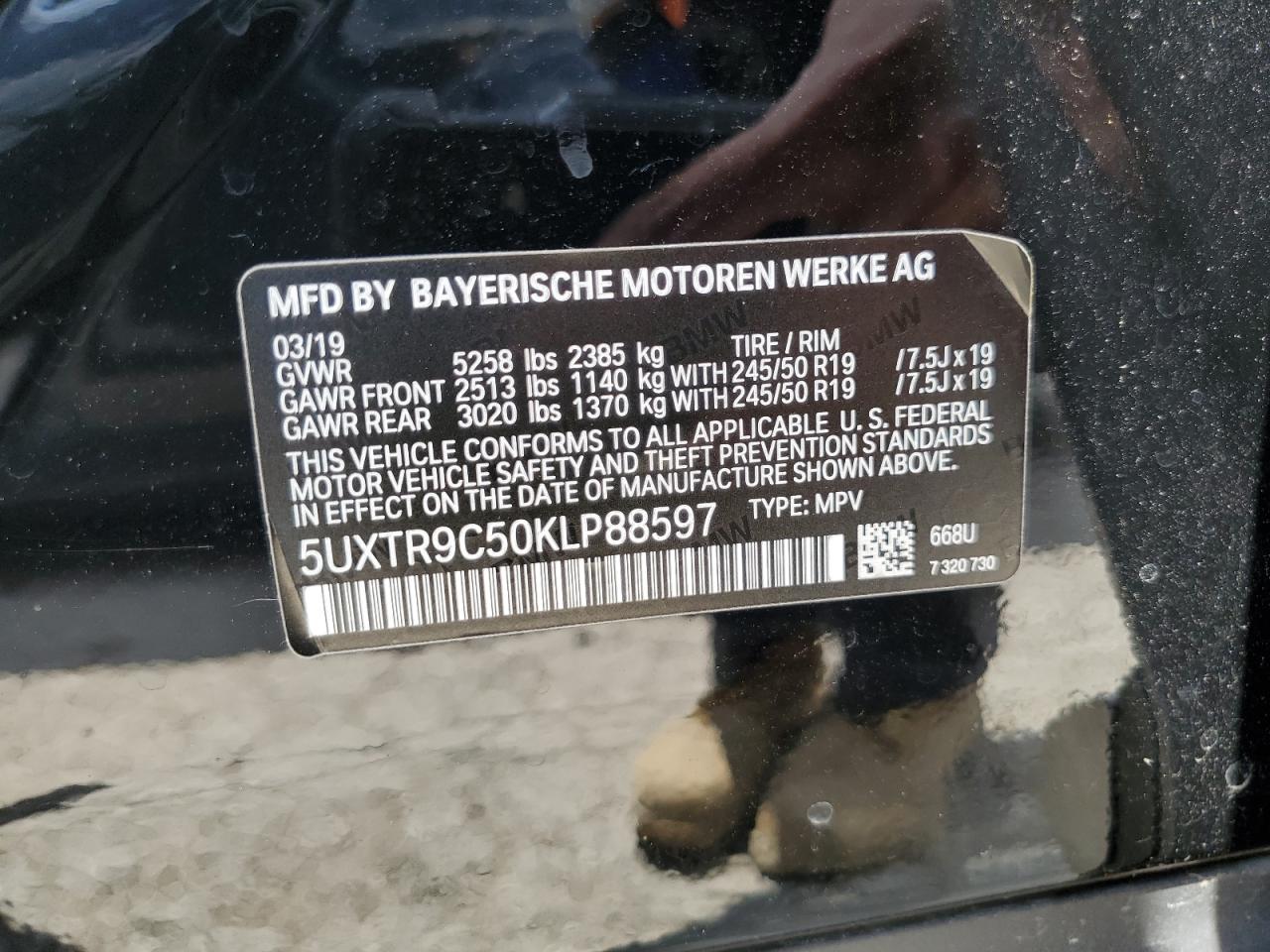 5UXTR9C50KLP88597 2019 BMW X3 xDrive30I