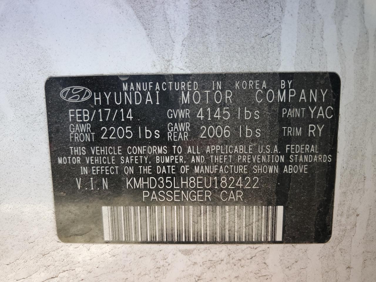 KMHD35LH8EU182422 2014 Hyundai Elantra Gt