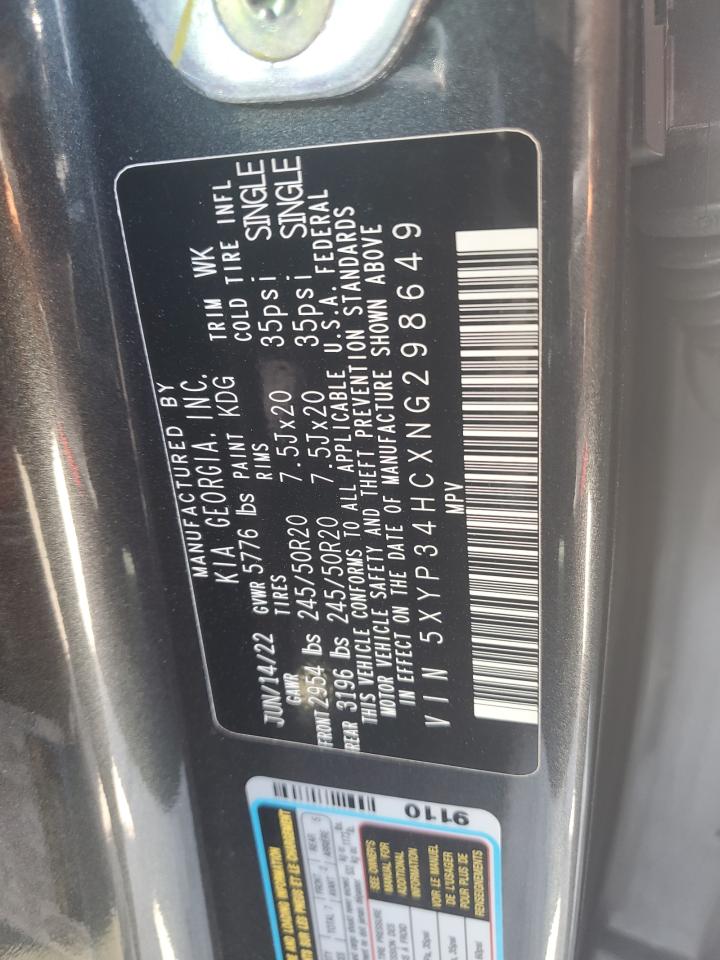 5XYP34HCXNG298649 2022 Kia Telluride Ex