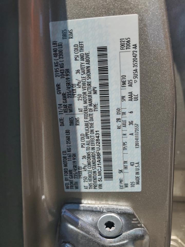 5LMCJ1A98FUJ28431 2015 Lincoln Mkc