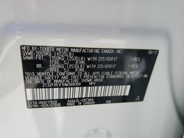 2017 Toyota Rav4 Le VIN: 2T3ZFREV1HW388068 Lot: 61204454