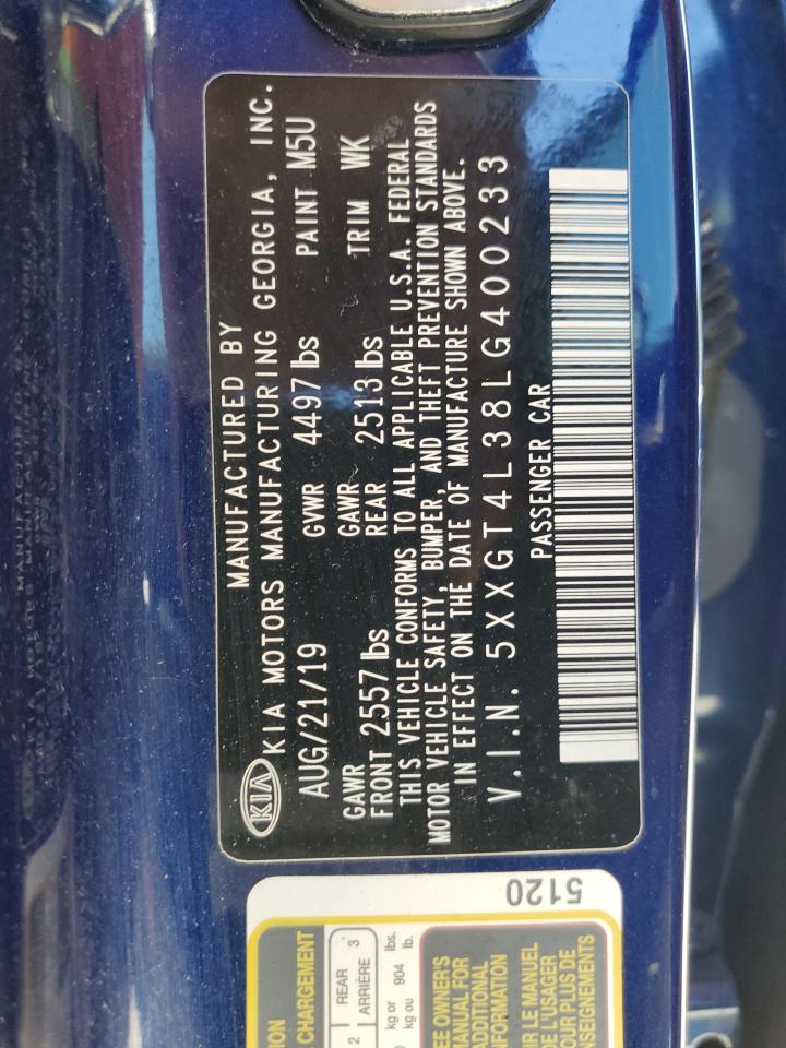 5XXGT4L38LG400233 2020 Kia Optima Lx