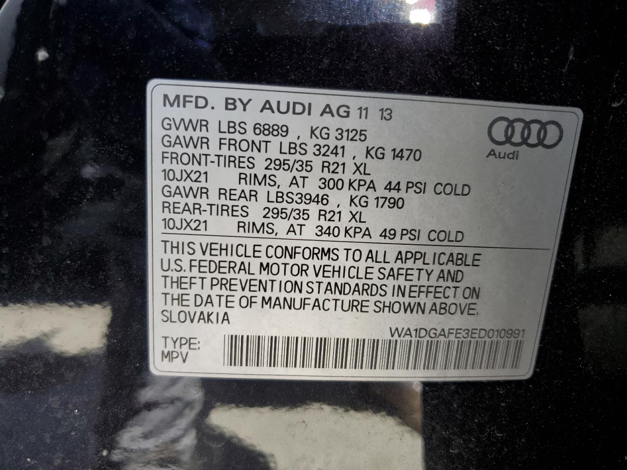 WA1DGAFE3ED010991 2014 Audi Q7 Prestige