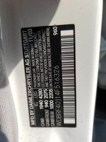 2004 Mercedes-Benz C 230K Sport Sedan VIN: WDBRF40J14F516326 Lot: 60224074