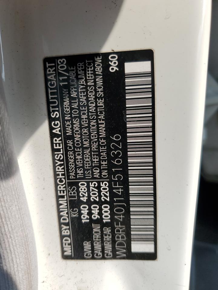 WDBRF40J14F516326 2004 Mercedes-Benz C 230K Sport Sedan