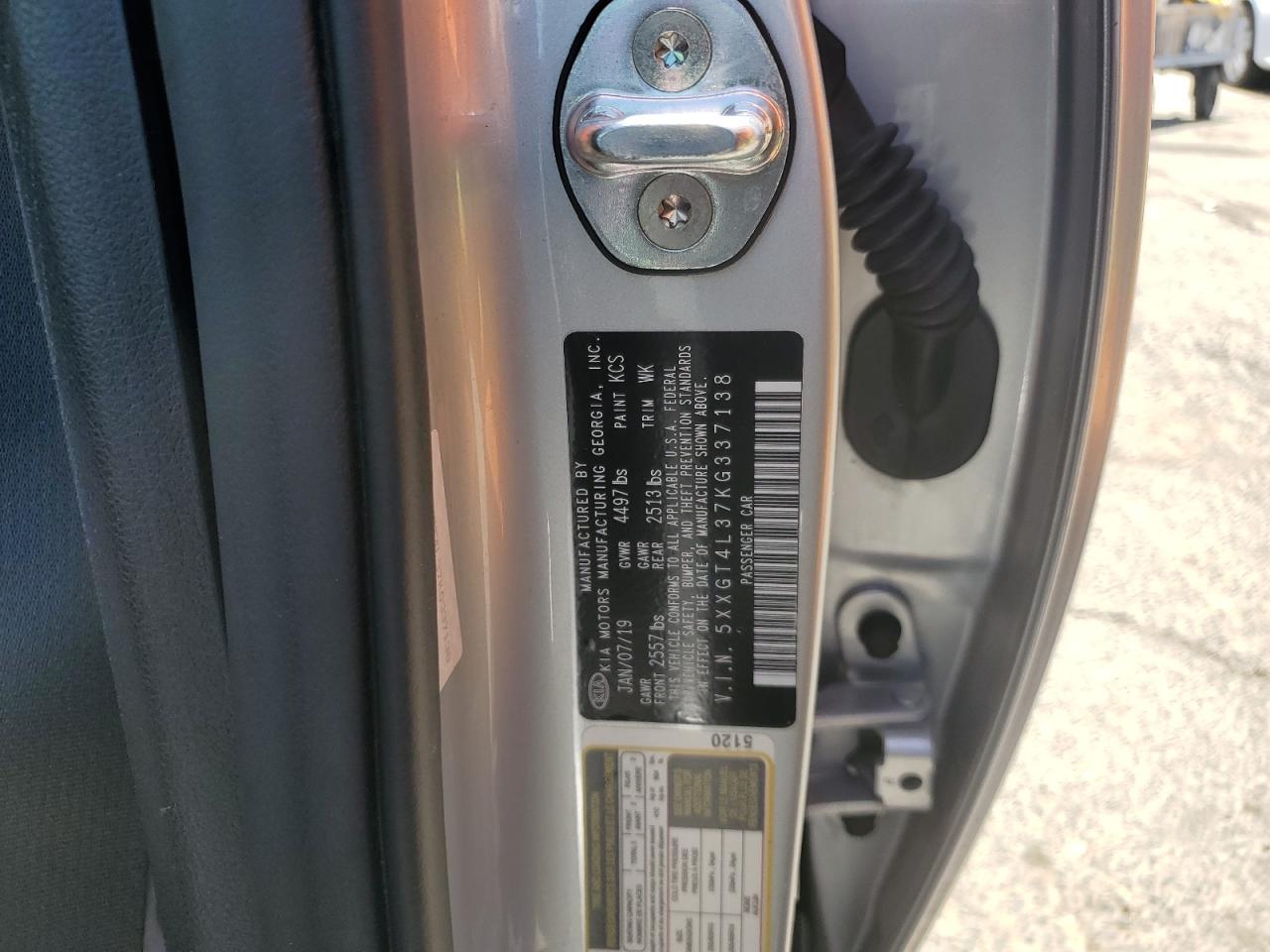 5XXGT4L37KG337138 2019 Kia Optima Lx