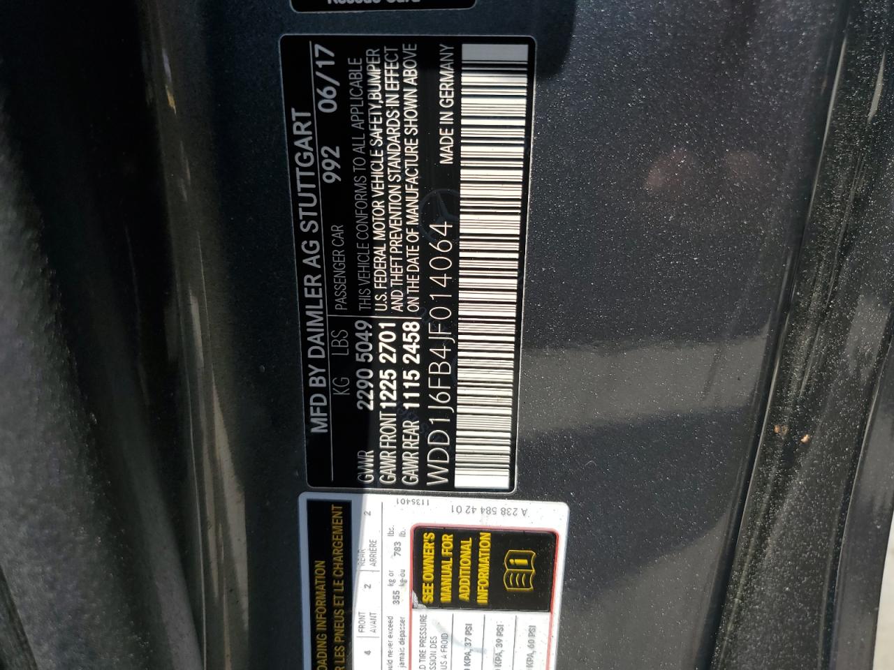 WDD1J6FB4JF014064 2018 Mercedes-Benz E 400