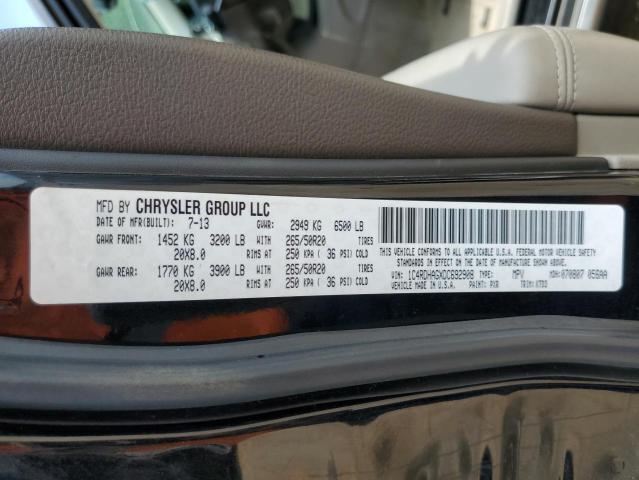 2013 Dodge Durango Sxt VIN: 1C4RDHAGXDC692908 Lot: 59682204