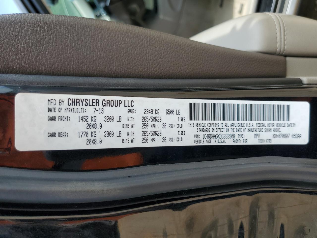 1C4RDHAGXDC692908 2013 Dodge Durango Sxt