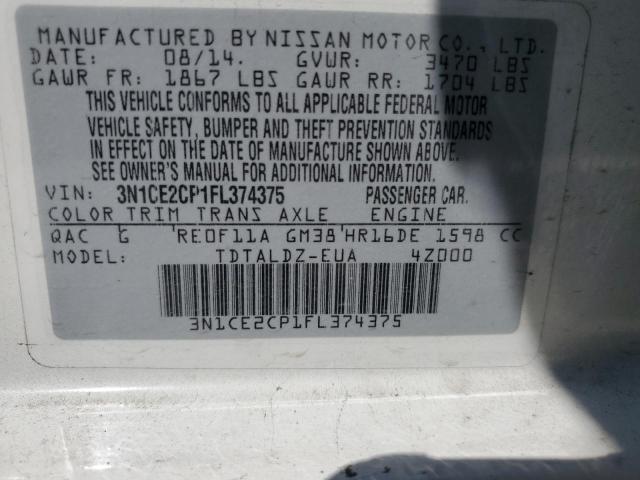 2015 Nissan Versa Note S VIN: 3N1CE2CP1FL374375 Lot: 61450704