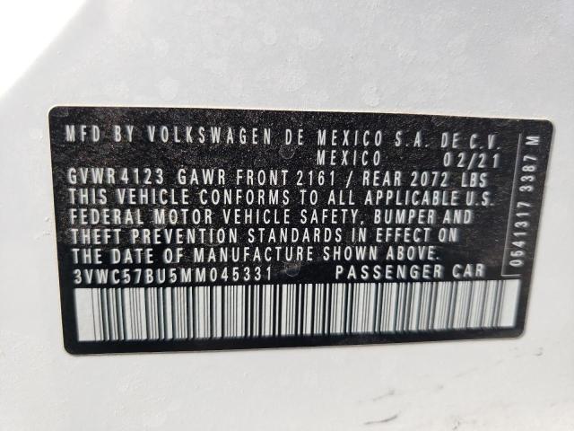 2021 Volkswagen Jetta S VIN: 3VWC57BU5MM045331 Lot: 60443544