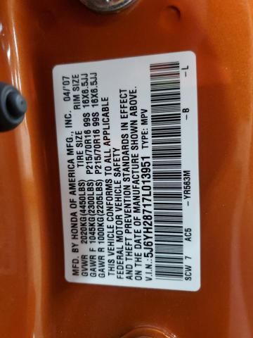 2007 Honda Element Ex VIN: 5J6YH28717L013951 Lot: 59081394