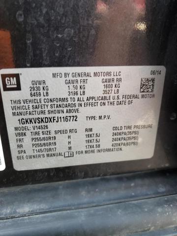 2015 GMC Acadia Slt-2 VIN: 1GKKVSKDXFJ116772 Lot: 57294944