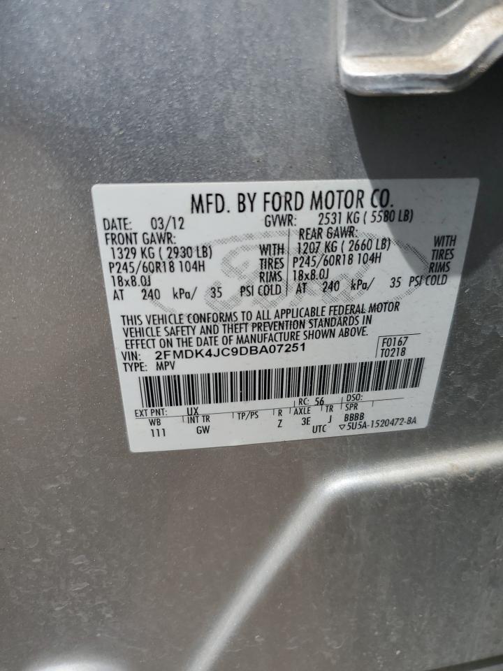 2FMDK4JC9DBA07251 2013 Ford Edge Sel