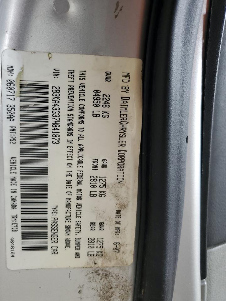 2B3KA43G37H841873 2007 Dodge Charger Se