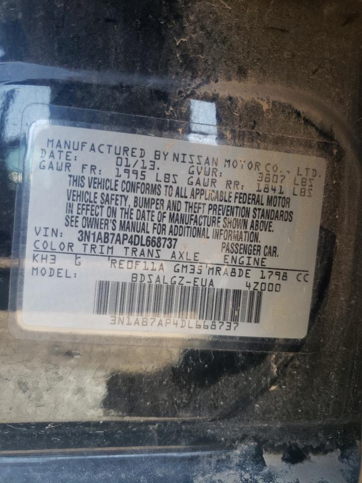 3N1AB7AP4DL668737 2013 Nissan Sentra S