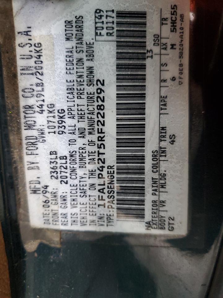 1FALP42T5RF228292 1994 Ford Mustang Gt